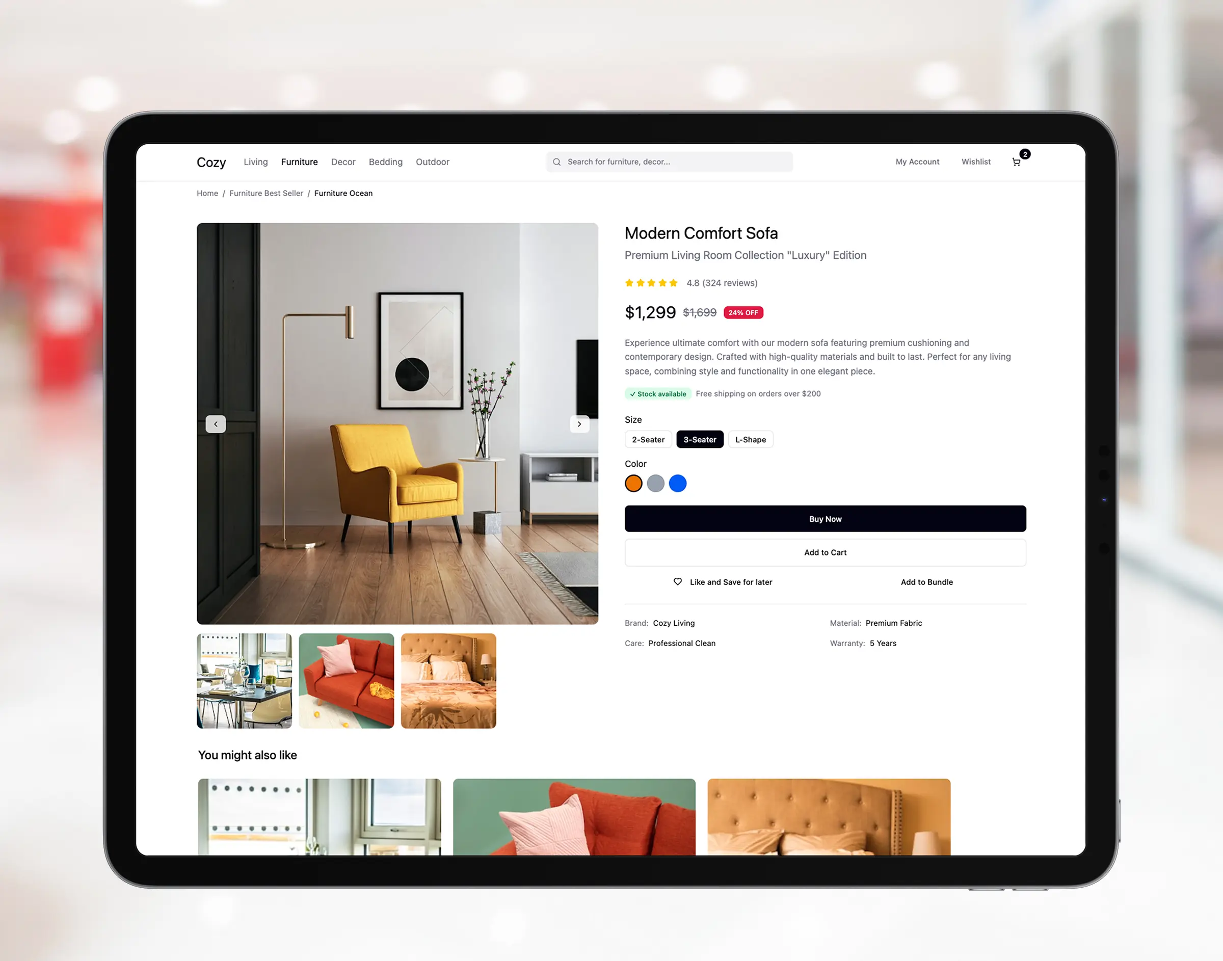 Modern e-commerce platform design and development project