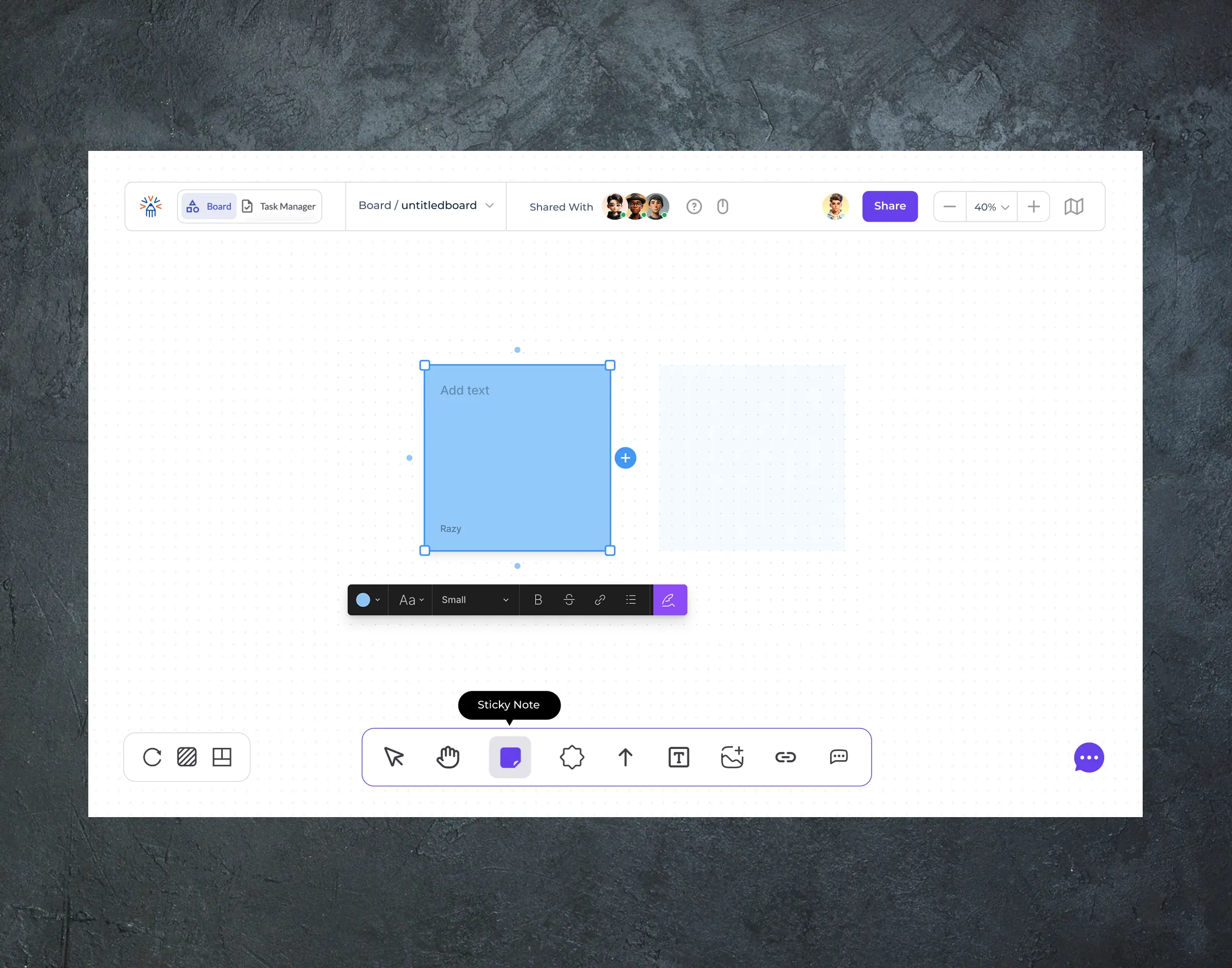 Collaborative online whiteboard for teams with real-time updates
